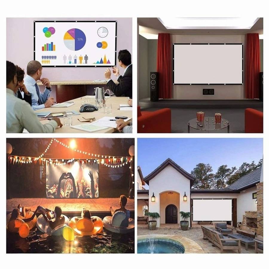 Simple Folding Thin Polyester Projector Film Curtain, 30 inch 16:9, 150 inch 4:3, 180 inch 16:9, ...
