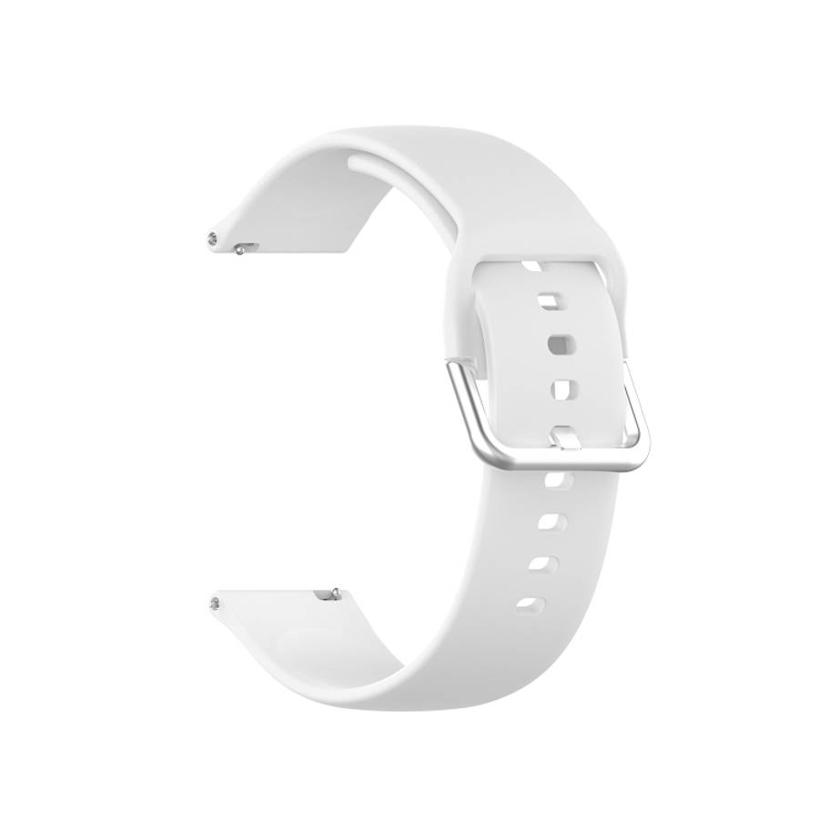 22mm Universal Silver Buckle Silicone Replacement Wrist Strap, L, S