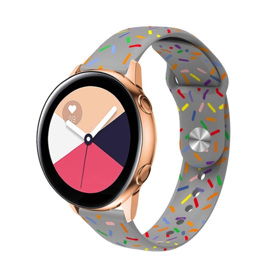 Universal Reverse Buckle Colorful Oval Dot Pattern Silicone Watch Band, 20mm, 22mm