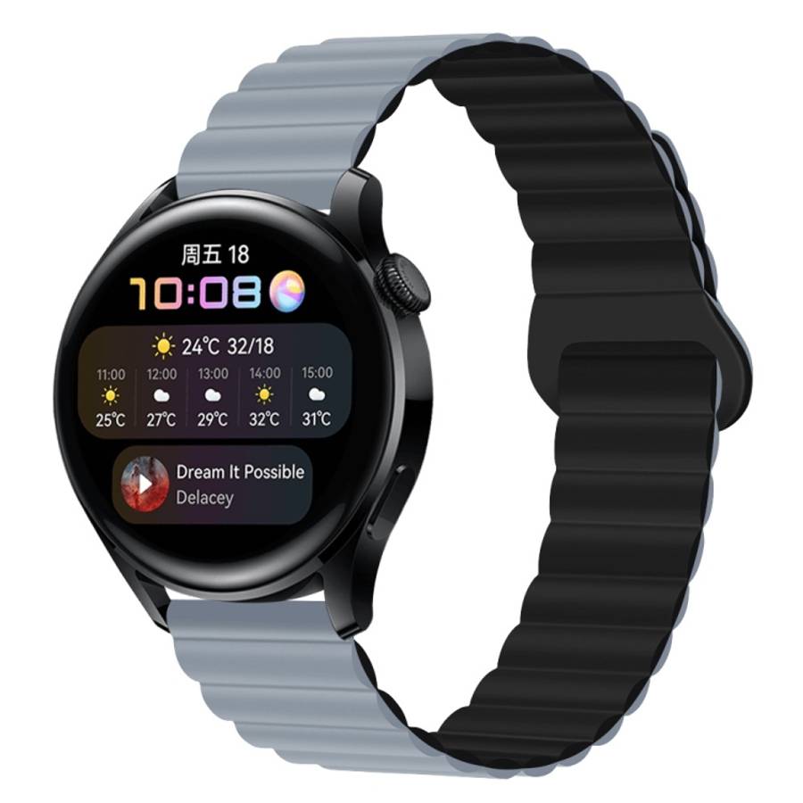 Two Color Magnetic Silicone Watch Band, 20mm