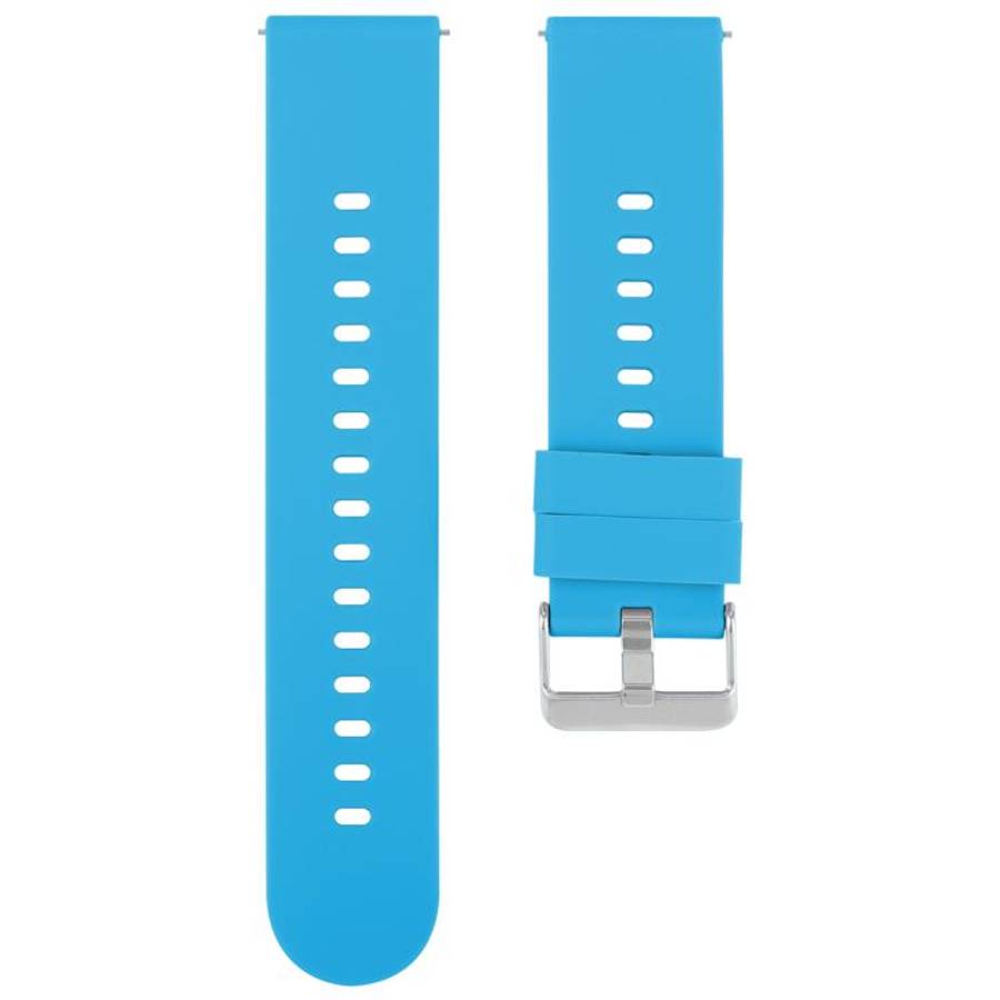 Solid Color Steel Buckle Silicone Watch Band, 18mm, 19mm, 20mm