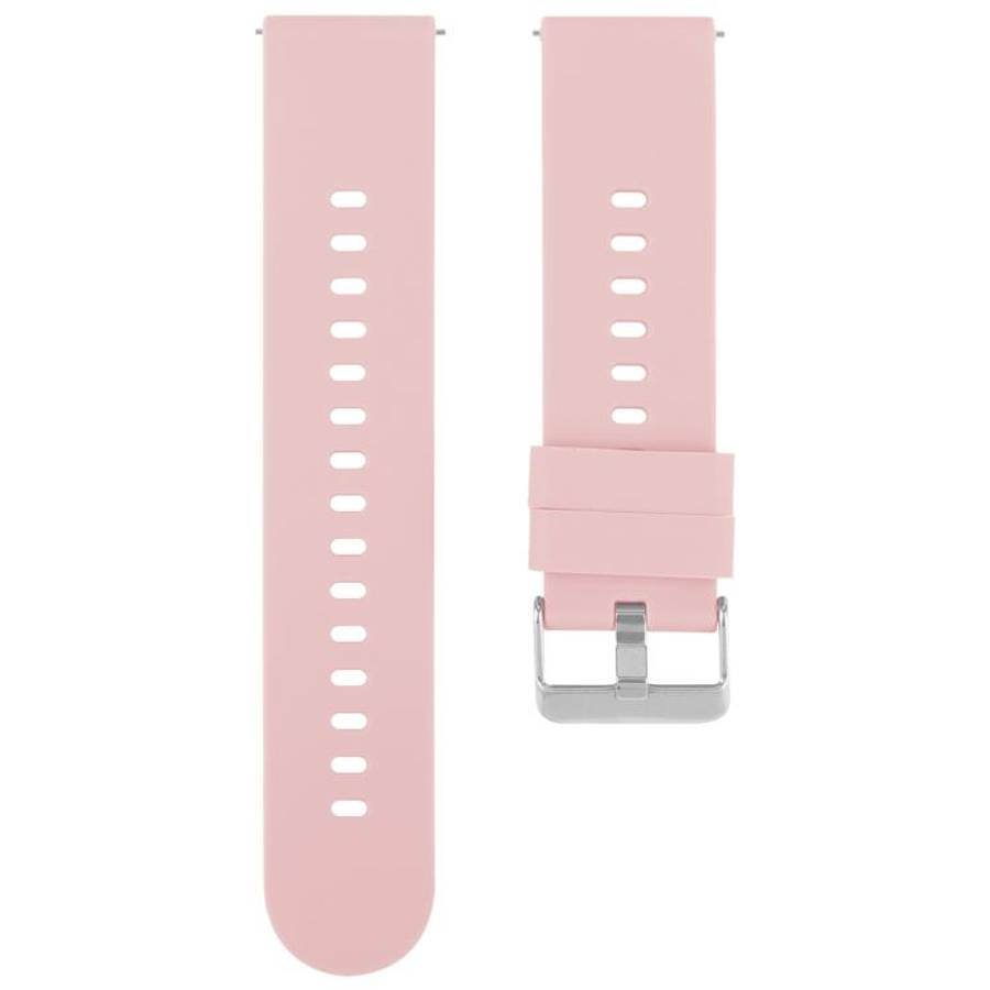 Solid Color Steel Buckle Silicone Watch Band, 18mm, 19mm, 20mm