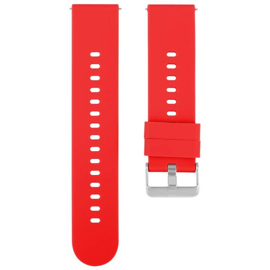 Solid Color Steel Buckle Silicone Watch Band, 18mm, 19mm, 20mm