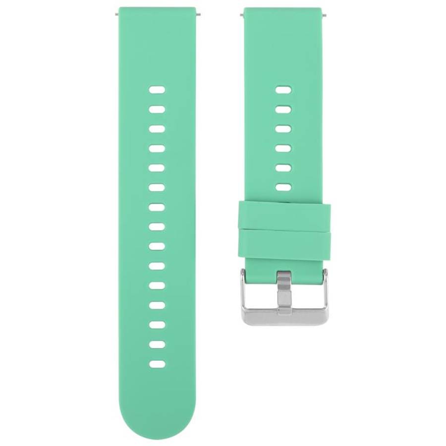 Solid Color Steel Buckle Silicone Watch Band, 18mm, 19mm, 20mm