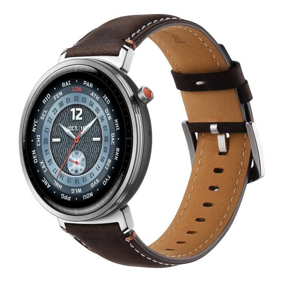 xDfind  Flat Crazy Horse Leather Pin Buckle Watch Band, 20mm, 22mm