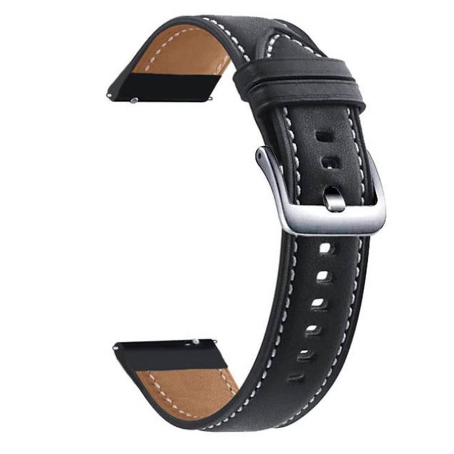 xDfind Flat Head Black Shark Fine Grain Leather Watch Band, 20mm, 22mm