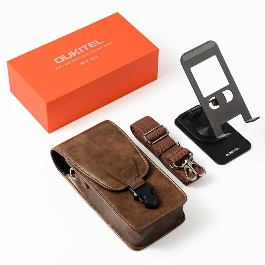 OUKITEL Portable Vertical Phone Waist Bag Desktop Metal Phone Holder Kit