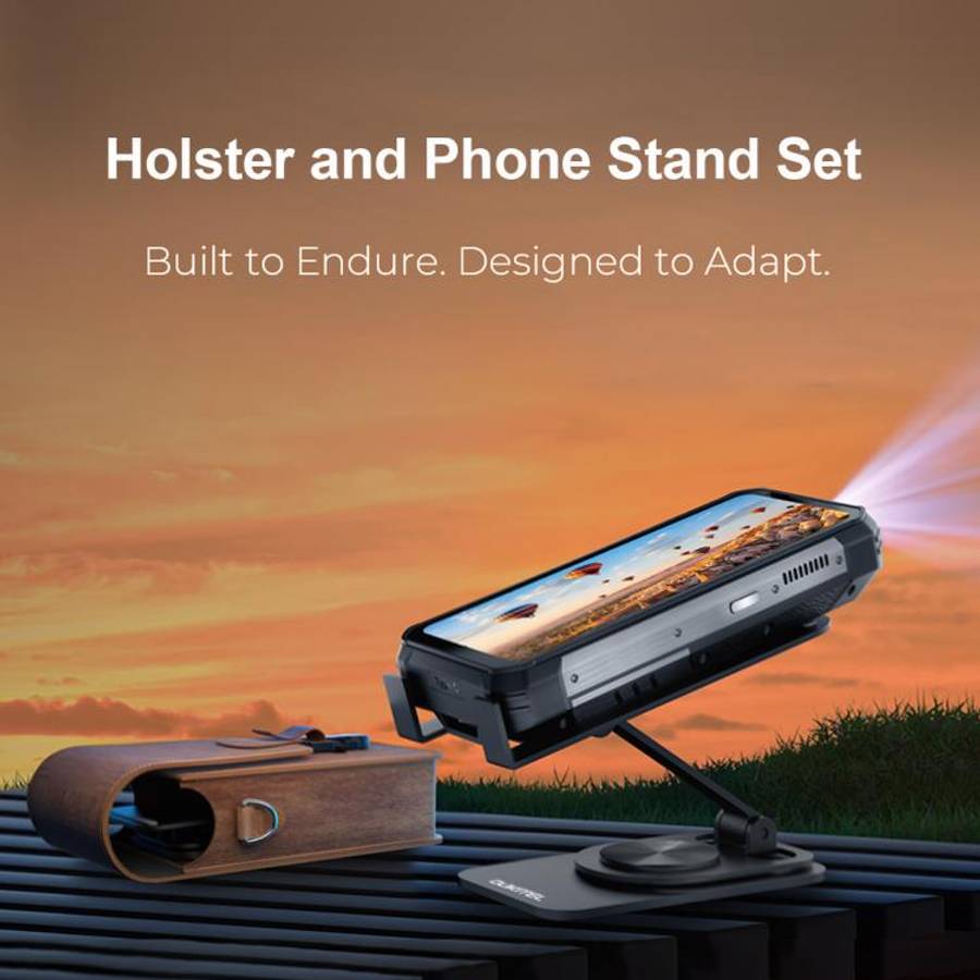 OUKITEL Portable Vertical Phone Waist Bag Desktop Metal Phone Holder Kit