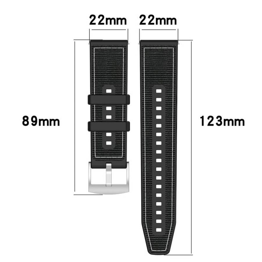 xDfind Hybrid Nylon Braid Silicone Watch Band, 20mm, 22mm
