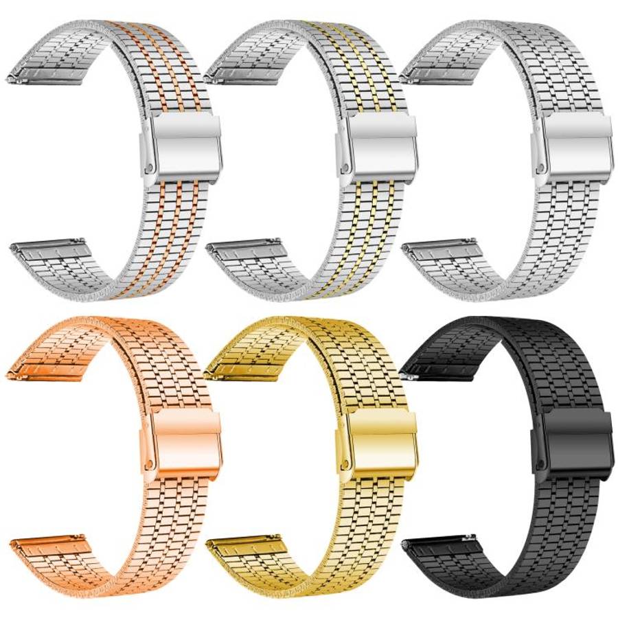 xDfind Seven Beads Buckle Stainless Steel Watch Band, 20mm, 22mm