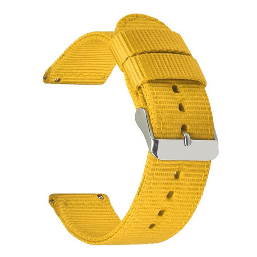 Stainless Steel Pin Buckle Solid Color Nylon Canvas Watch Band, 18mm, 20mm, 22mm