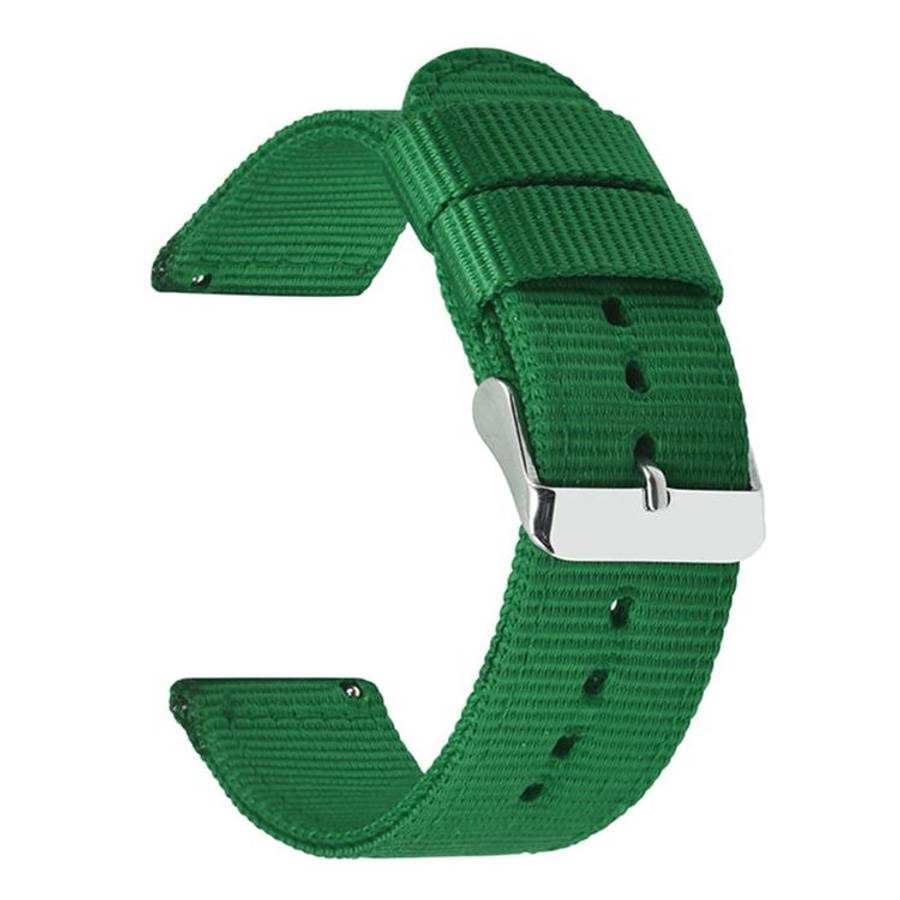 Stainless Steel Pin Buckle Solid Color Nylon Canvas Watch Band, 24mm