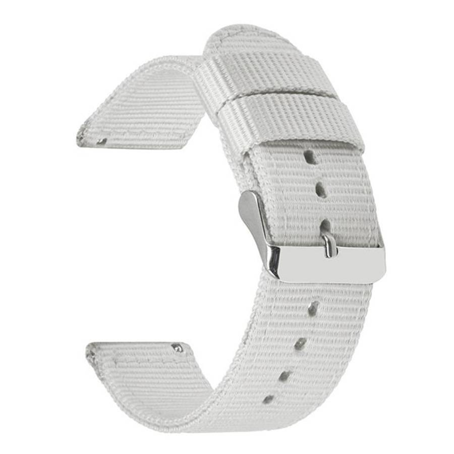 Stainless Steel Pin Buckle Solid Color Nylon Canvas Watch Band, 24mm