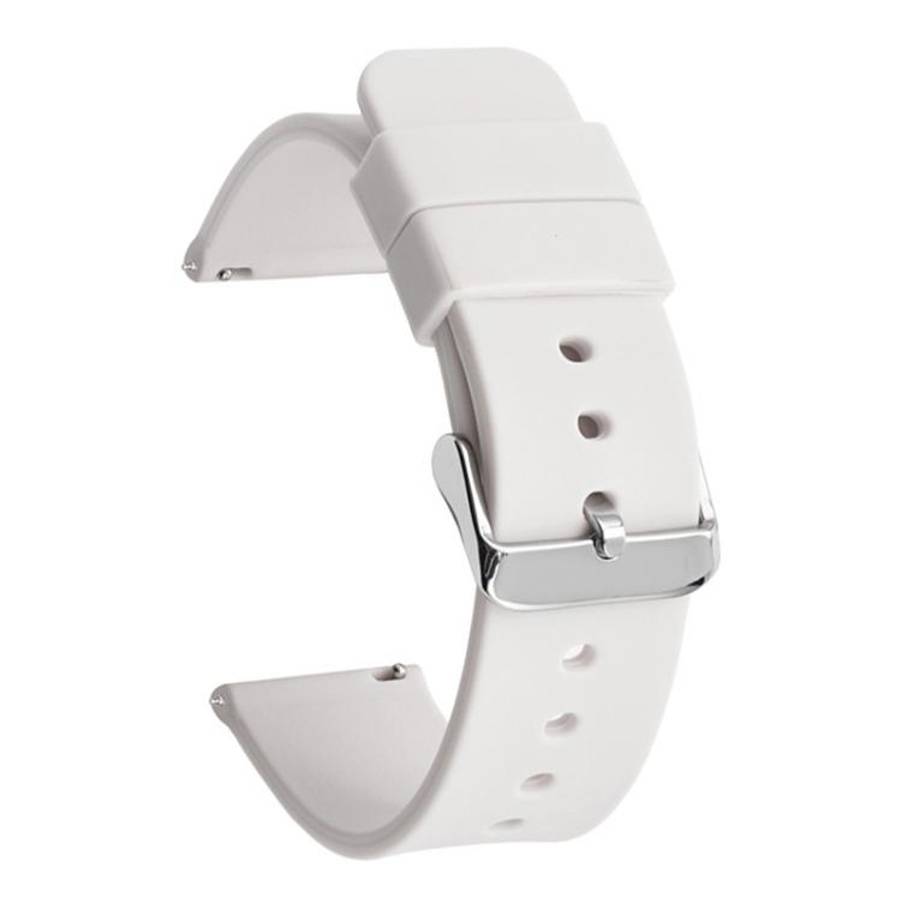 Stainless Steel Silver Pin Buckle Solid Color Silicone Waterproof Watch Band, 24mm