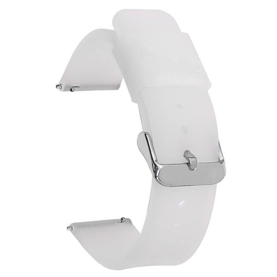 Stainless Steel Silver Pin Buckle Solid Color Silicone Waterproof Watch Band, 24mm