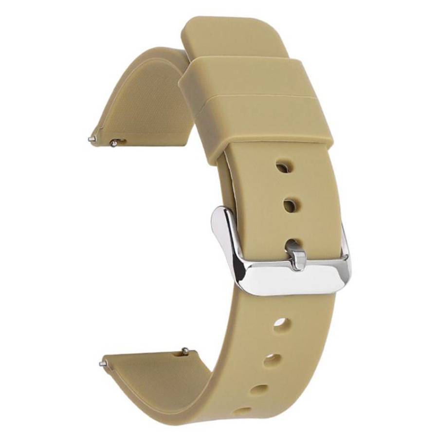 Stainless Steel Silver Pin Buckle Solid Color Silicone Waterproof Watch Band, 24mm