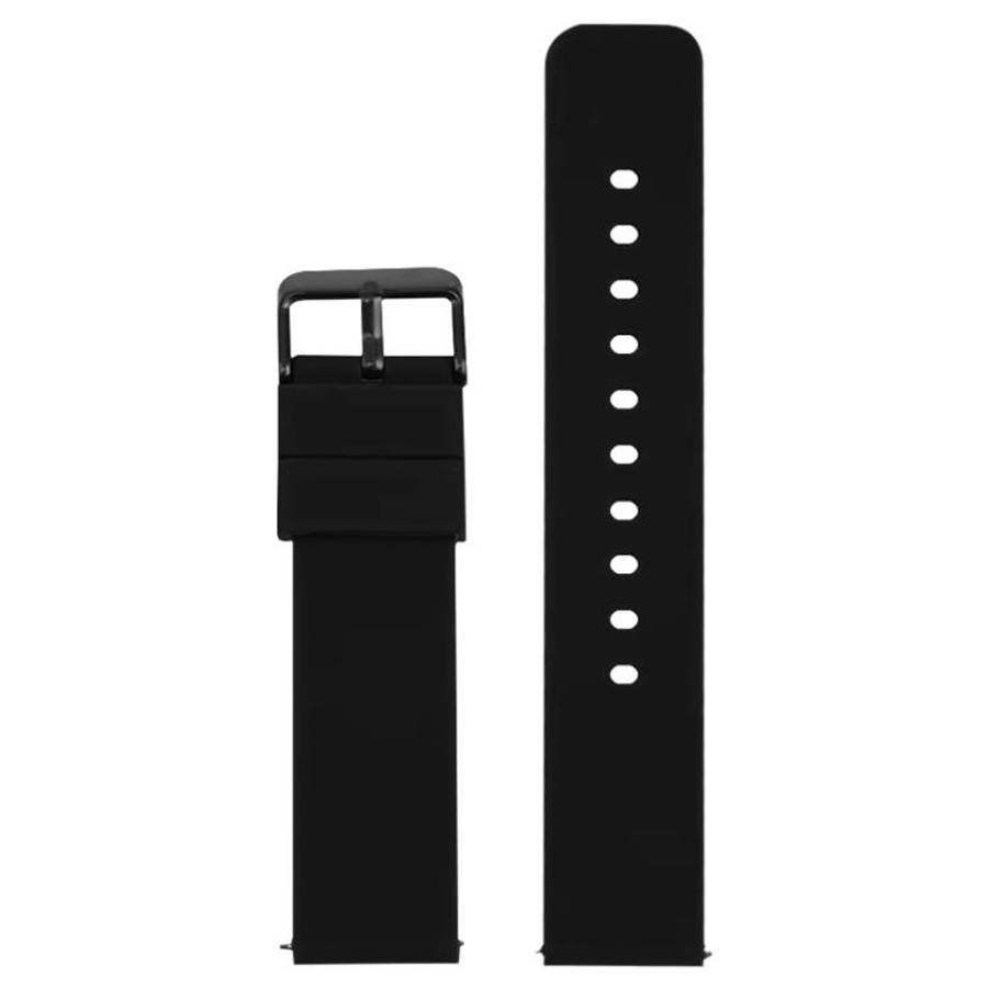 xDfind Stainless Steel Black Pin Buckle Solid Color Silicone Waterproof Watch Band, 24mm