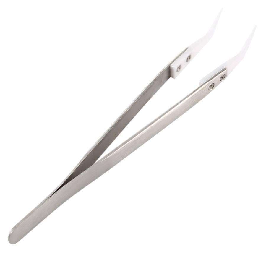TC-14W Stainless Steel High Temperature Resistance Ceramic Tip Elbow Tweezers