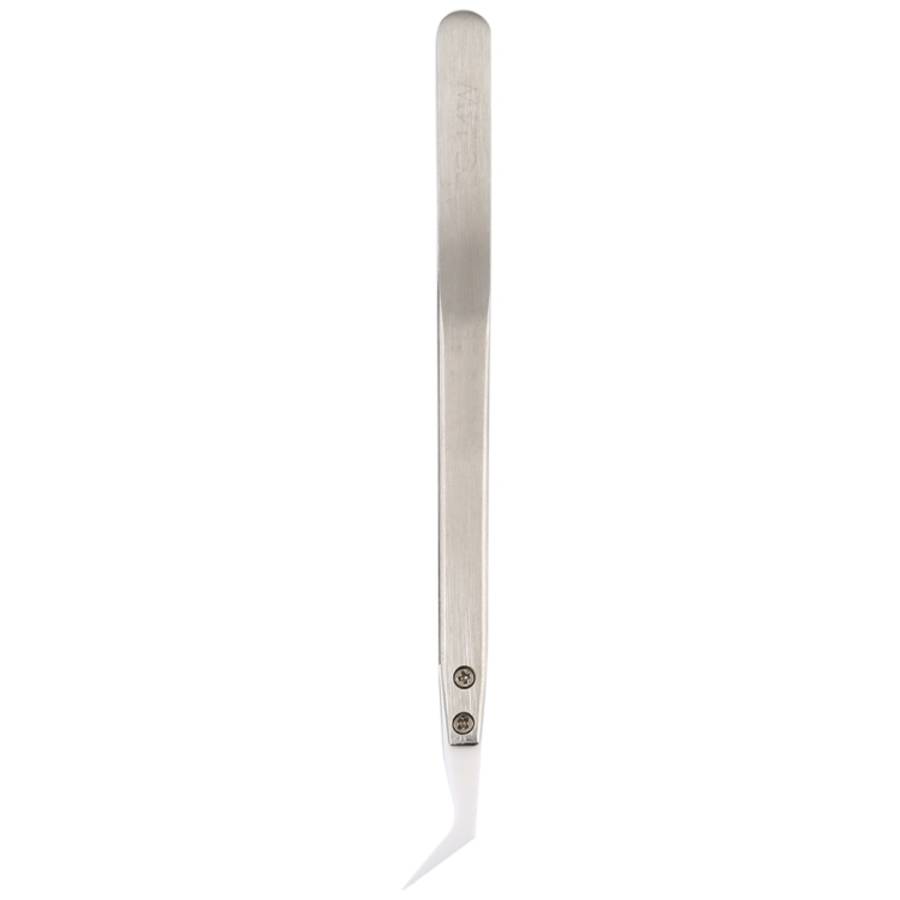 TC-14W Stainless Steel High Temperature Resistance Ceramic Tip Elbow Tweezers