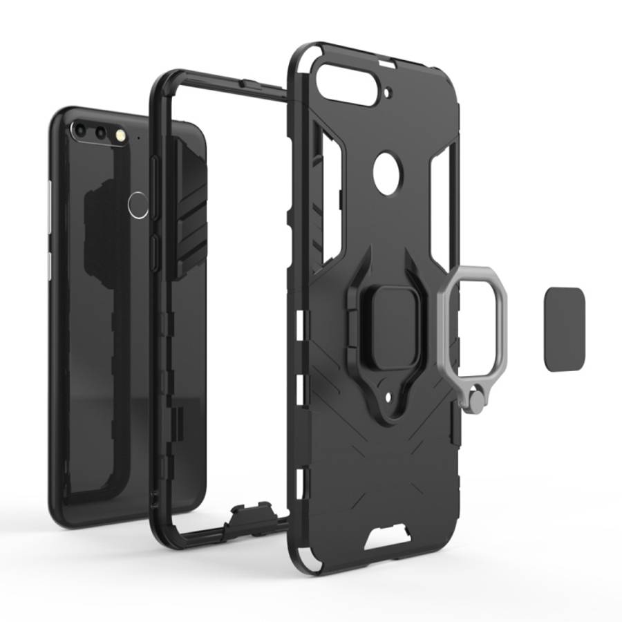 PC + TPU Shockproof Protective Case for Huawei Honor 7A, with Magnetic Ring Holder, For Huawei Ho...