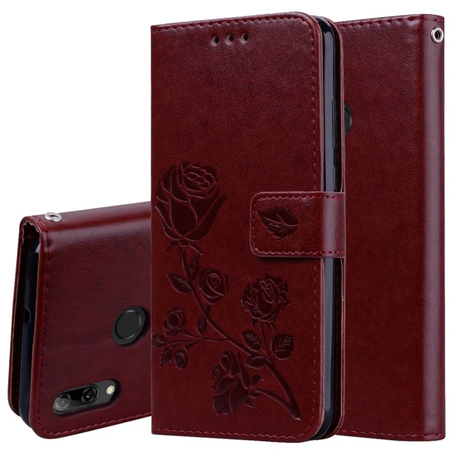 Rose Embossed Horizontal Flip PU Leather Case for Huawei P Smart 2019, with Holder &amp; Card Slo...