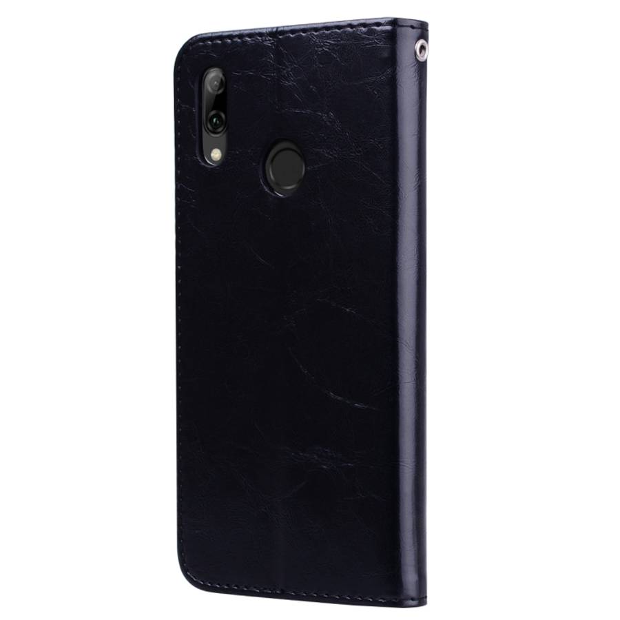 Business Style Oil Wax Texture Horizontal Flip Leather Case for Huawei P Smart 2019, with Holder ...