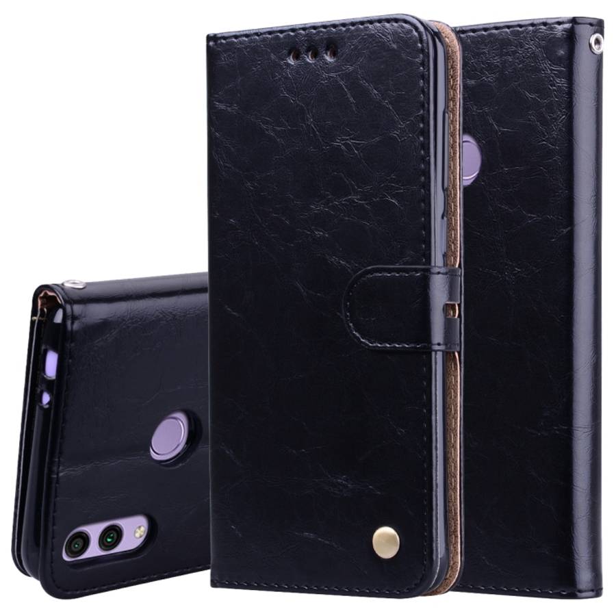 Business Style Oil Wax Texture Horizontal Flip Leather Case for Huawei Honor 8C, with Holder &amp...