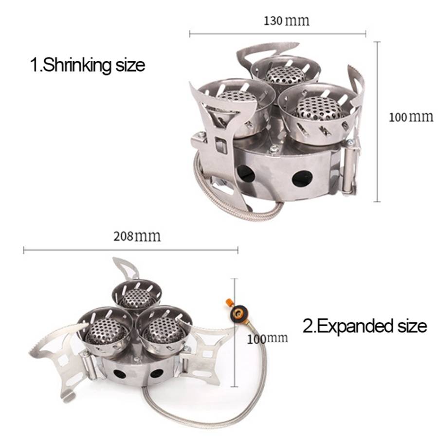 Portable Outdoor Split Type 11000W Backpack Three Core Furnace Anti-Blast Stove Cooking Tools
