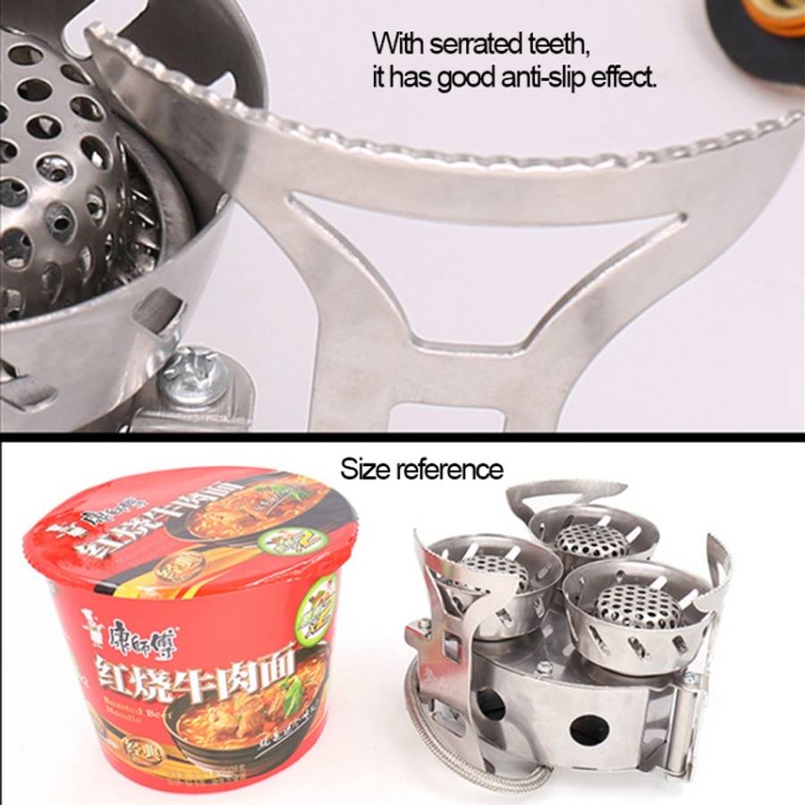 Portable Outdoor Split Type 11000W Backpack Three Core Furnace Anti-Blast Stove Cooking Tools