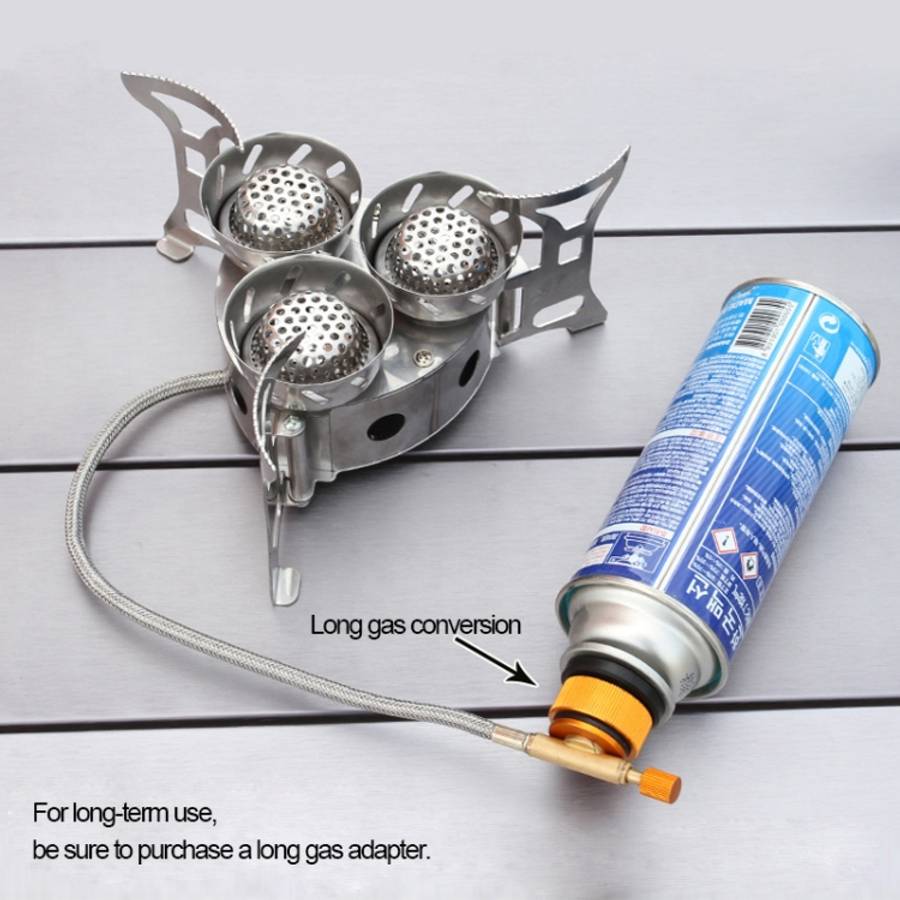 Portable Outdoor Split Type 11000W Backpack Three Core Furnace Anti-Blast Stove Cooking Tools