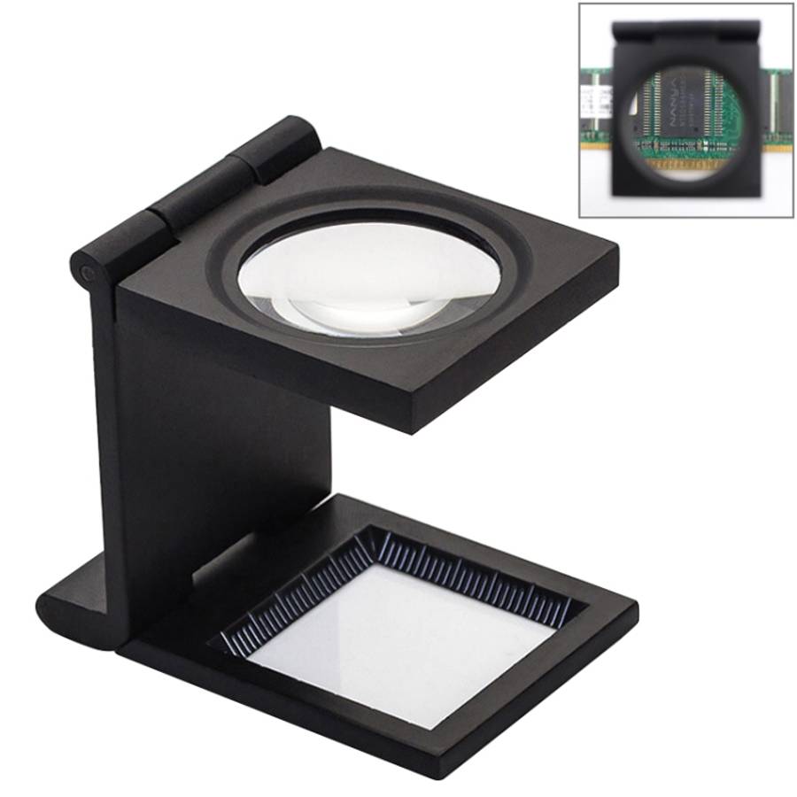 Mini Desk Style 10x Magnification Loupe Metal Antique Magnifier