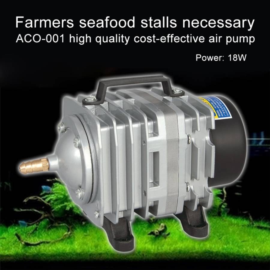 ACO-001 18W 38L/Min Electromagnetic Air Pump Compressor Seafood Fish Tank Increase Oxygen Air Flo...