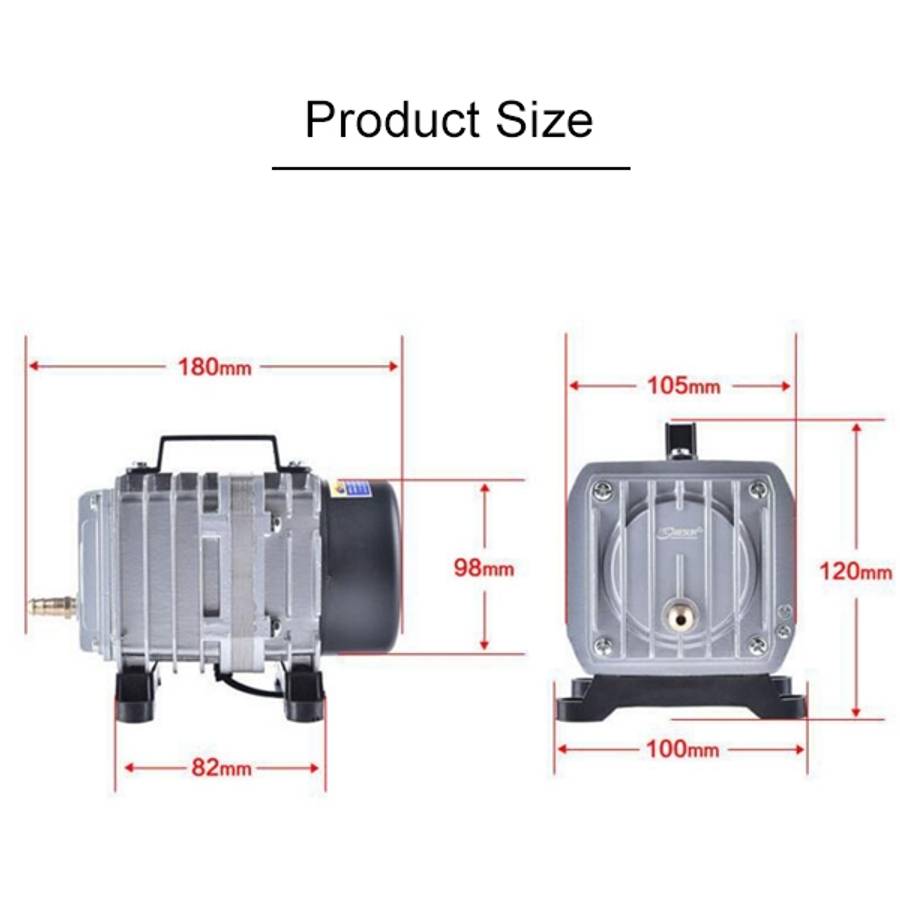 ACO-004 58W 75L/Min Electromagnetic Air Pump Compressor Seafood Fish Tank Increase Oxygen Air Flo...