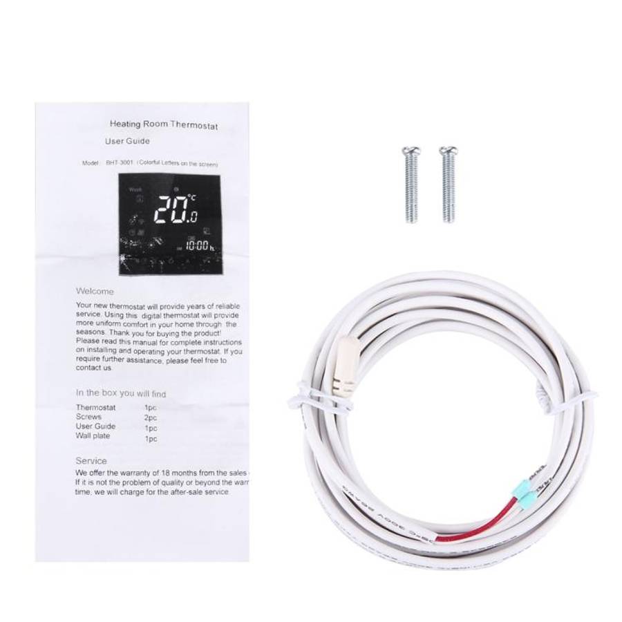 BHT-3000 16A Load Electronic Heating Type LCD Digital Heating Room Thermostat with Sensor, Displa...