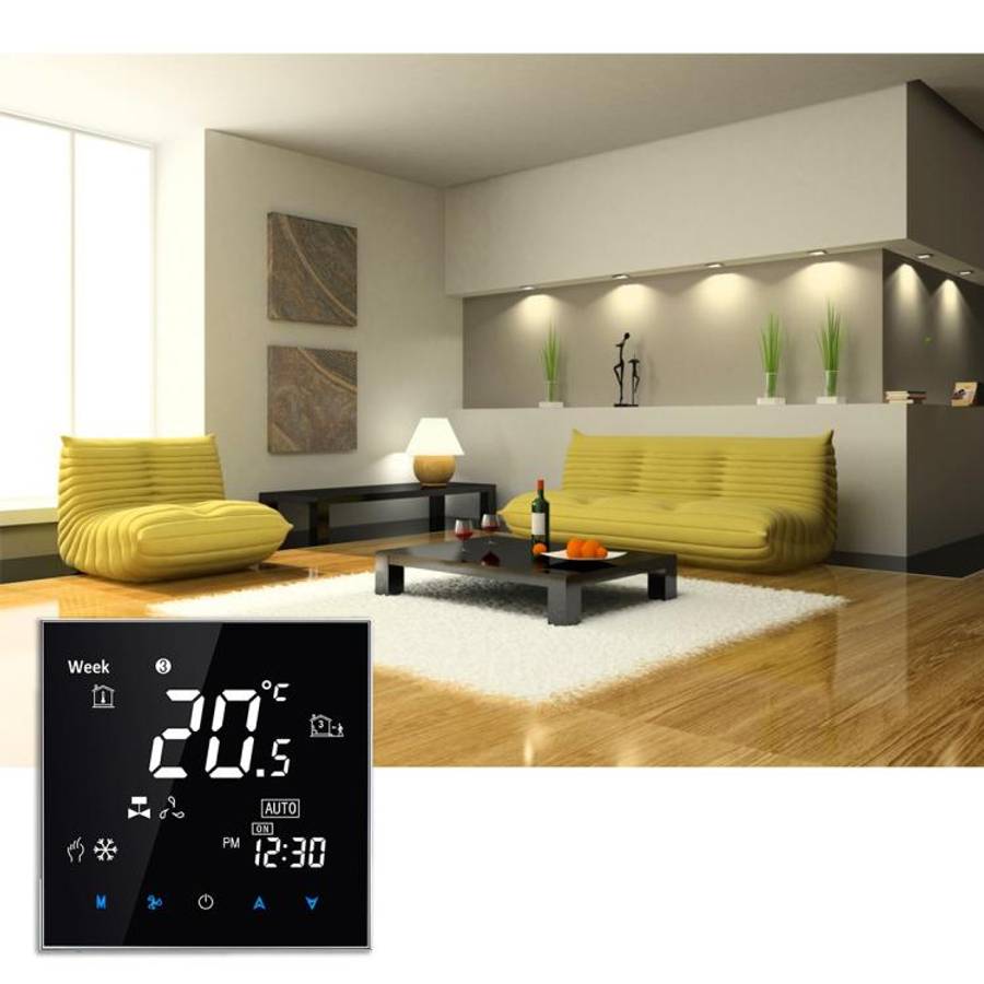 BAC-2000 Central Air Conditioning Type Touch LCD Digital 2-pipe Fan Coil Unit Room Thermostat, Di...