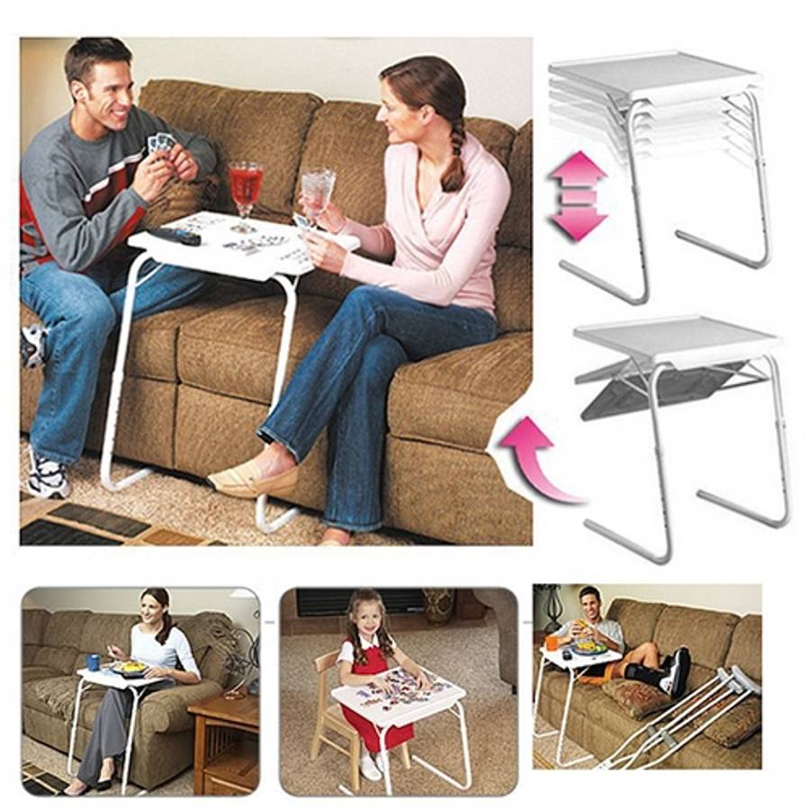 Plastic Pad Steel Tube Bracket Liftable Foldable Portable Multi-purpose Laptop Table, Adjustable ...