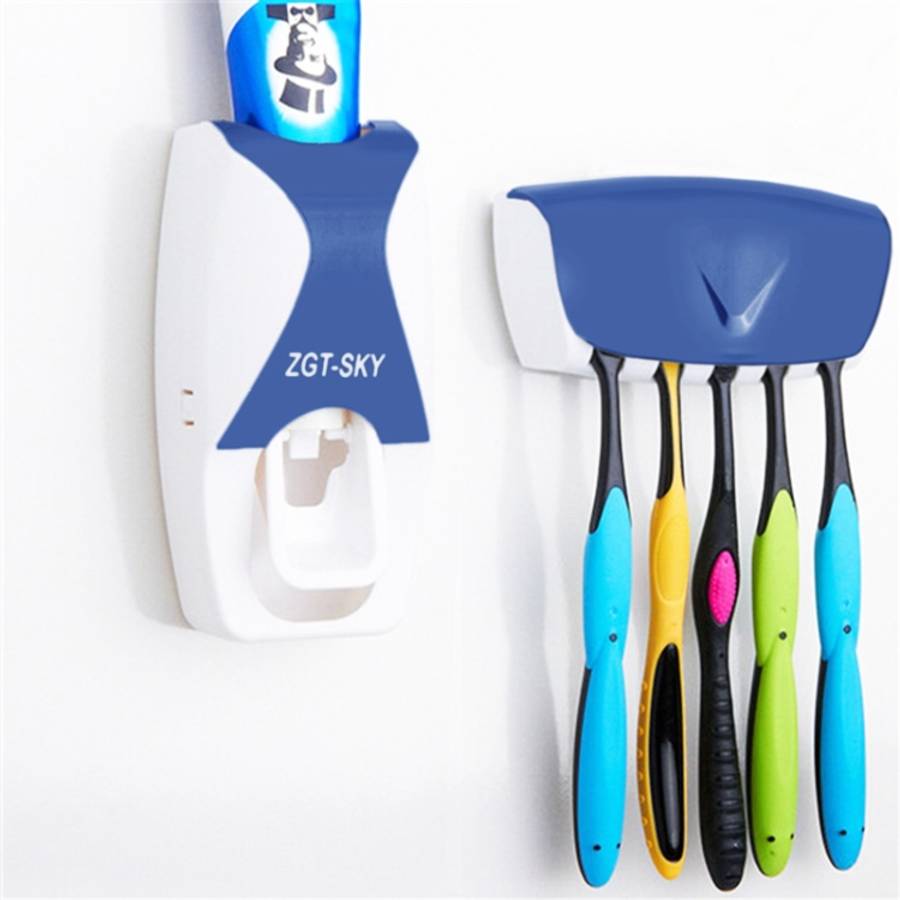 Automatic Toothpaste Dispenser Set with 5 Toothbrush Holder