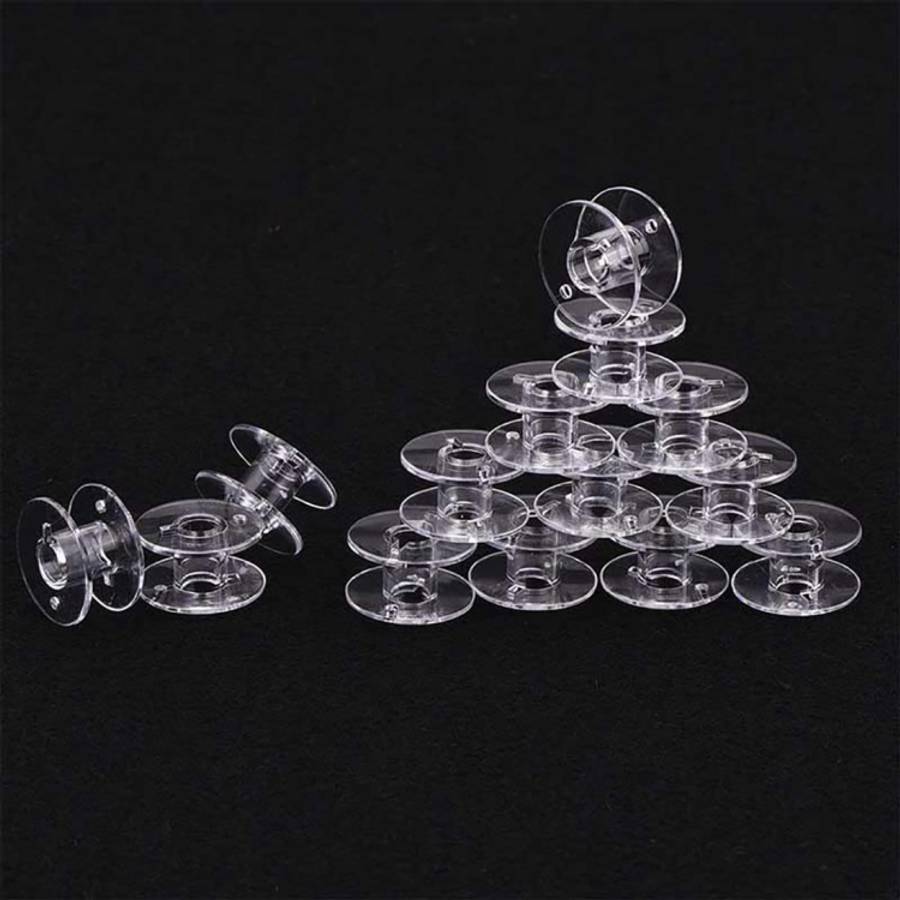 Transparent Plastic Bobbin Sewing Machine Spool Bobbin Box with 25 Bobbins