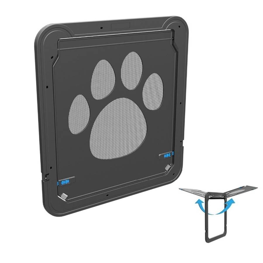 Pet Footprint Pattern Dog Auto Lock / Lockable Gate Cat Safe Flap Window Pet Screen Door, Size: 4...