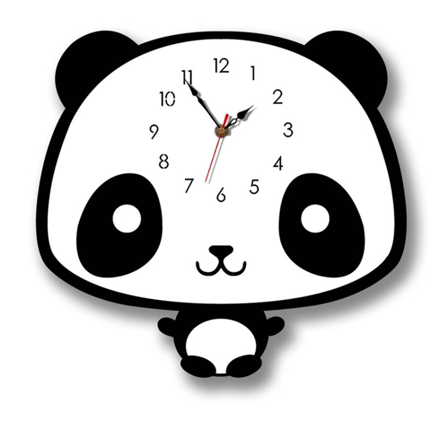 Creative Home Office Bedroom Decoration Panda Swing Acrylic Wall Clock