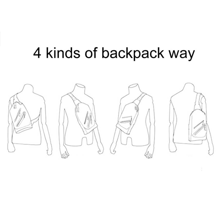 Multi-Function Portable Casual Canvas  Chest Bag Outdoor Sports Shoulder Bag with External USB Ch...