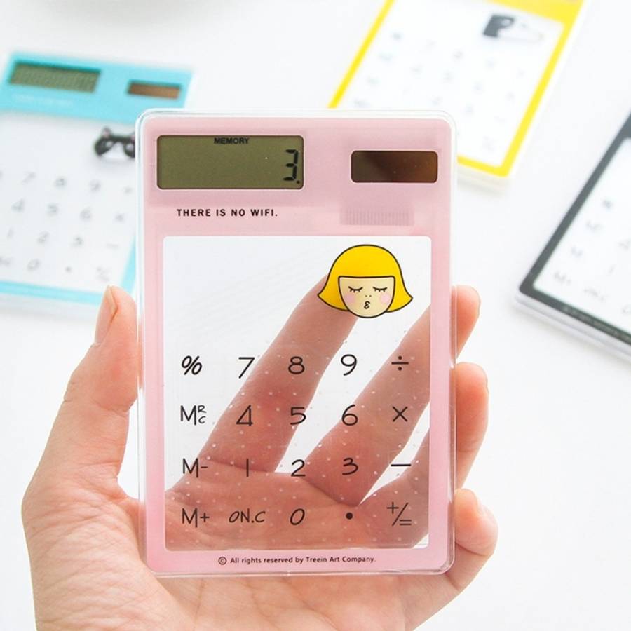 8 Digits LED Screen Calculator with Transparent Touch Pad &amp; Solar Panel, Random Color Delivery
