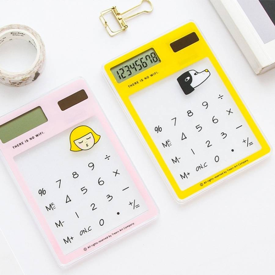 8 Digits LED Screen Calculator with Transparent Touch Pad &amp; Solar Panel, Random Color Delivery