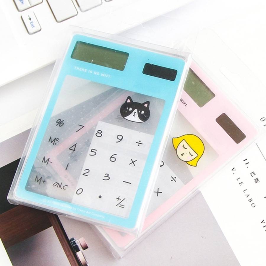 8 Digits LED Screen Calculator with Transparent Touch Pad &amp; Solar Panel, Random Color Delivery