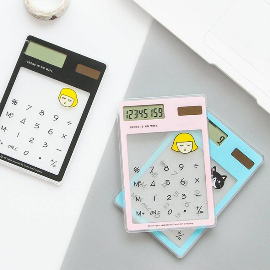 8 Digits LED Screen Calculator with Transparent Touch Pad &amp; Solar Panel, Random Color Delivery
