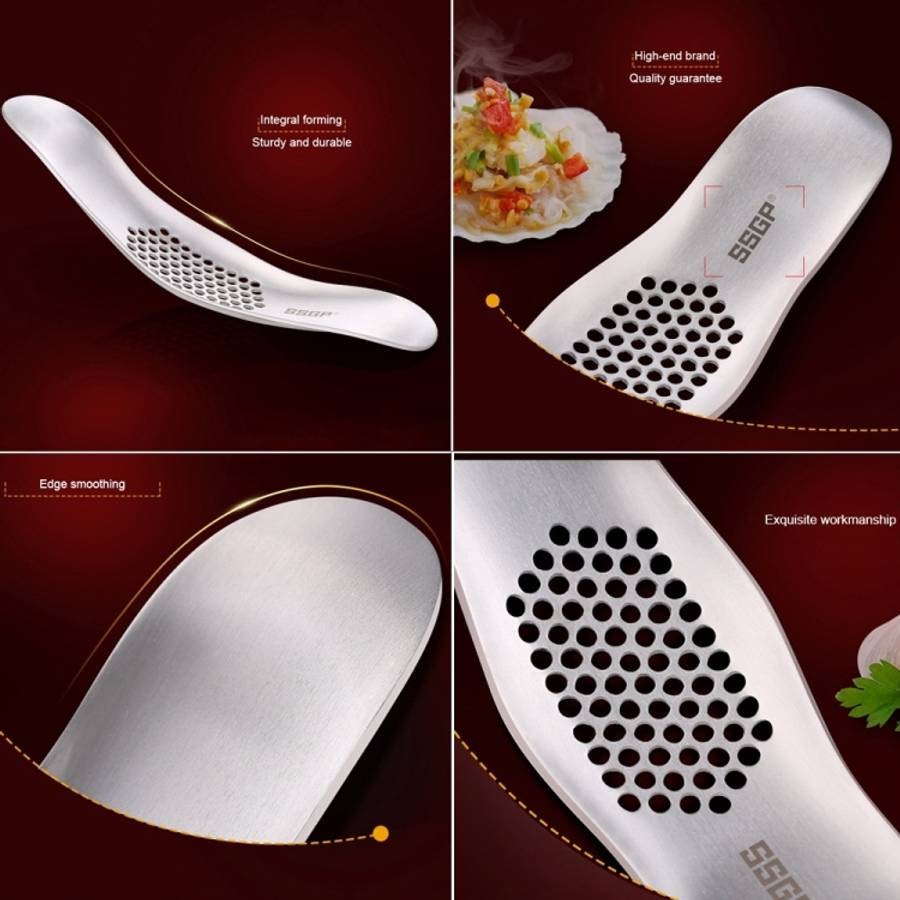 SSGP Kitchen Tool Manual 304 Stainless Steel Brushed Texture Garlic Presser