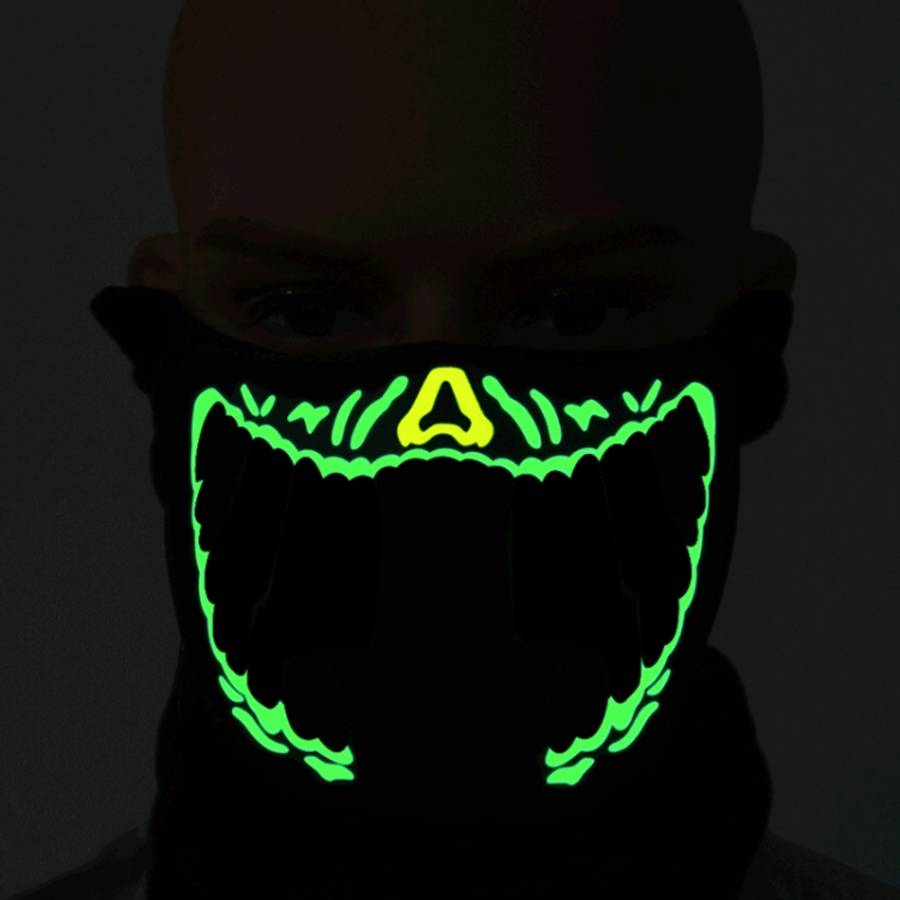 FG-MA-01 Halloween Mask Voice Control LED Cold Light Terror Cosplay Mask