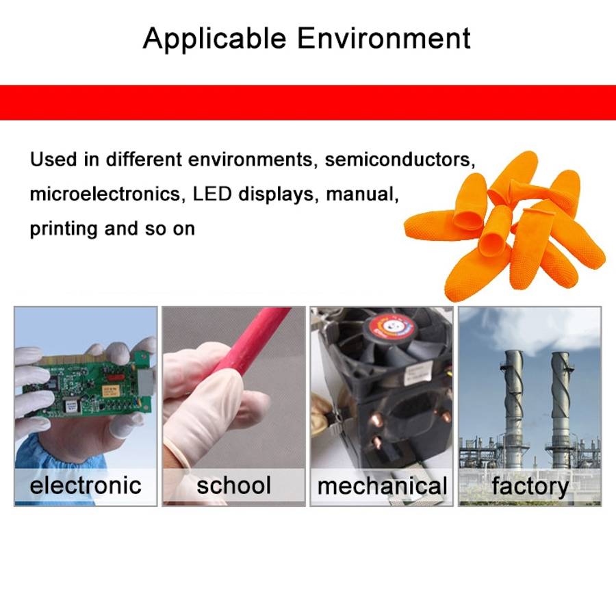 100pcs / Pack Antistatic Antislip Durable Fingertips Latex Protective Gloves, Size: M, 2.6*6.3cm,...
