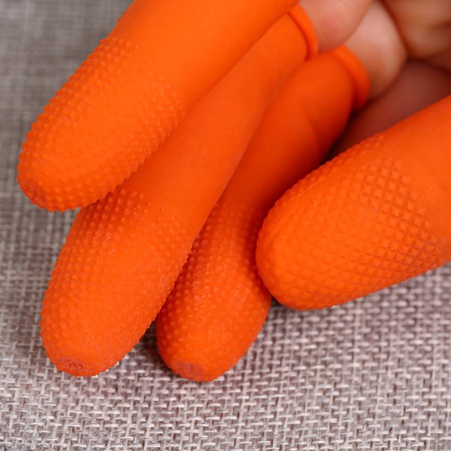 100pcs / Pack Antistatic Antislip Durable Fingertips Latex Protective Gloves, Size: L, 2.8*6.5cm,...