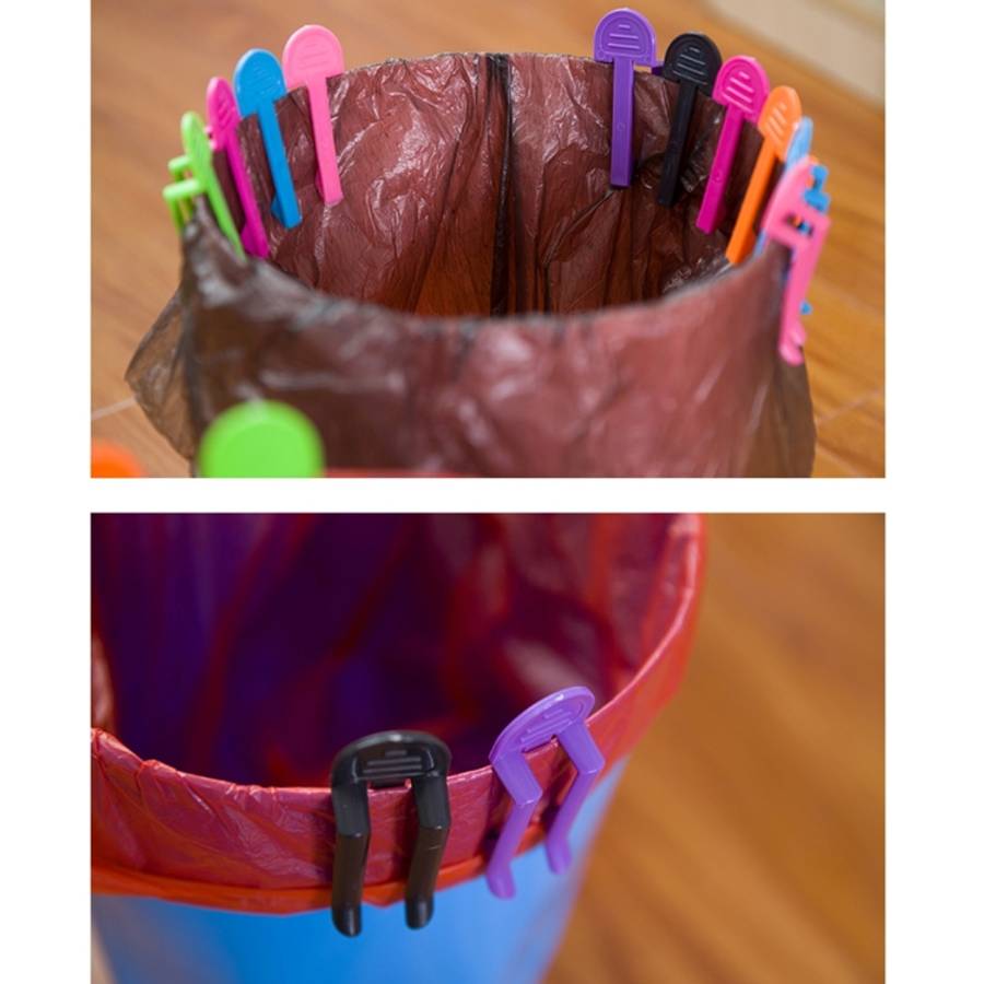 10pcs Universal Trash Bag Fixed Clip Waste Basket Rubbish Bin Garbage Can Clamp Rubbish Clip Non-...